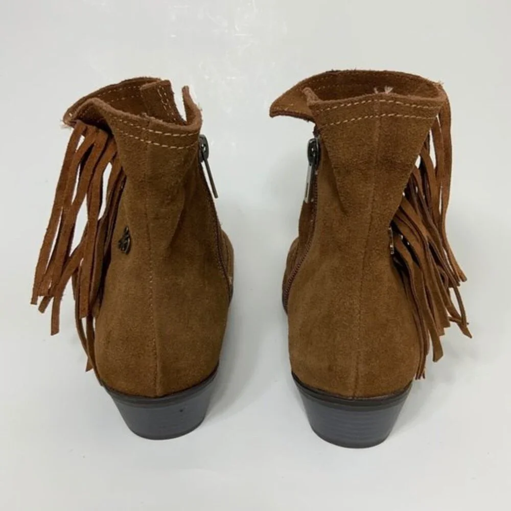 Sam Edelman Suede Brown Fringe Bootie 5